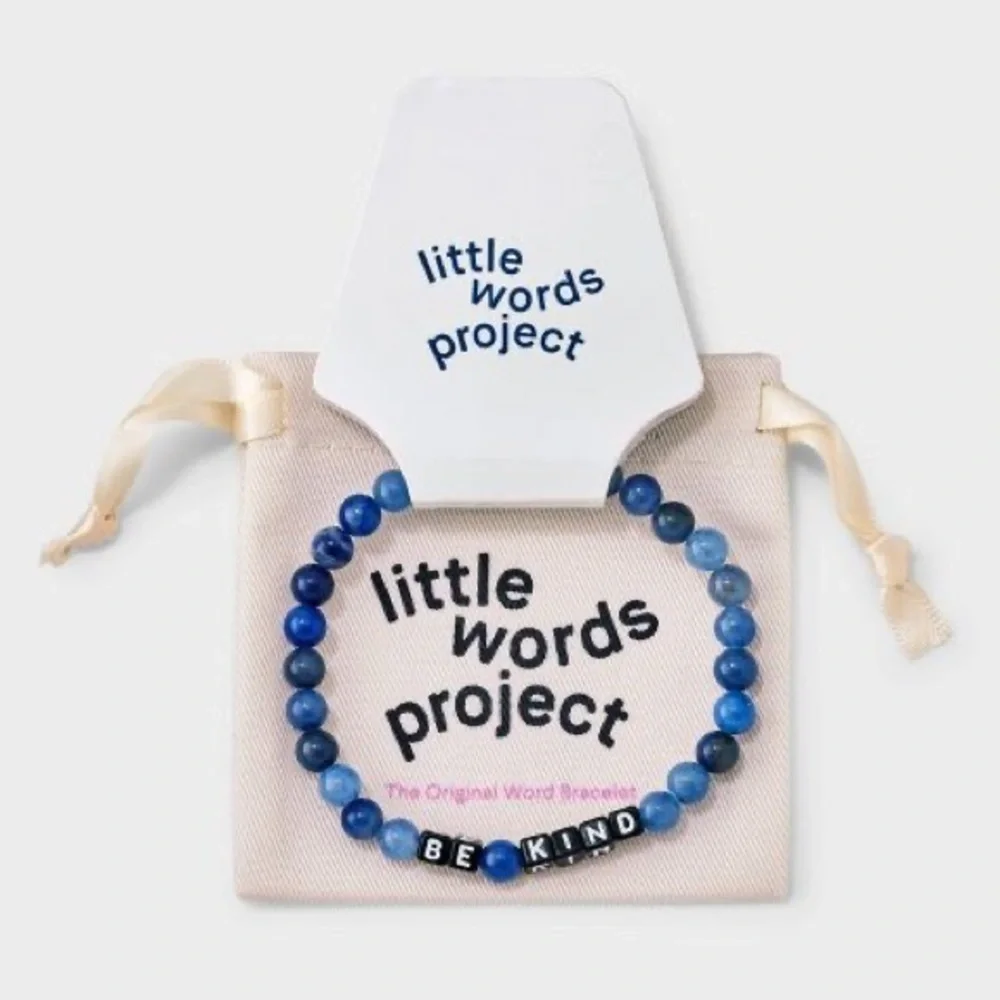 Little Words Project Men's Be Kind Beaded Bracelet - Size M/L -‎ Blue - NWT